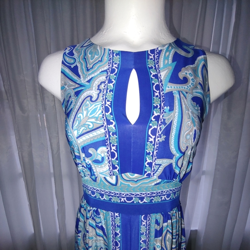 Blue Paisley Maxi Dress